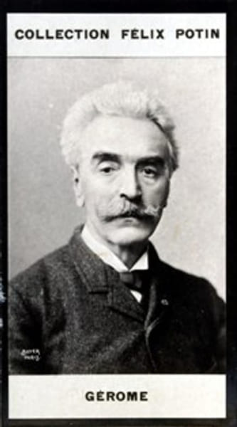 Photographie de la collection F&eacute;lix Potin (4 x 7,5 cm) repr&eacute;sentant : G&eacute;rome, peintre.. GEROME (Peintre) Photo Boyer.