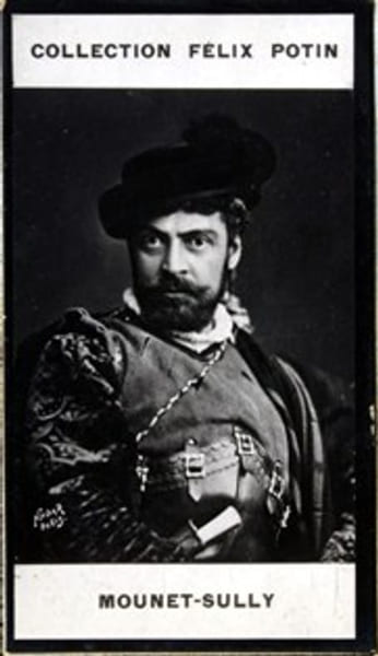 Photographie de la collection F&eacute;lix Potin (4 x 7,5 cm) repr&eacute;sentant : Jean Mounet-Sully, com&eacute;dien.. MOUNET-SULLY Jean 