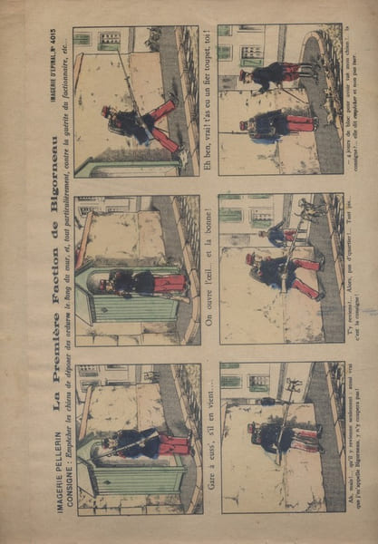 La premi&egrave;re faction de Bigorneau. Image d'Epinal en couleurs. (N&deg; 4015).. IMAGE D'EPINAL 