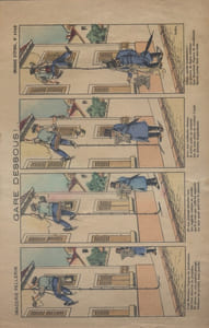 Gare dessous !. Image d'Epinal en couleurs. (N° 4149).
