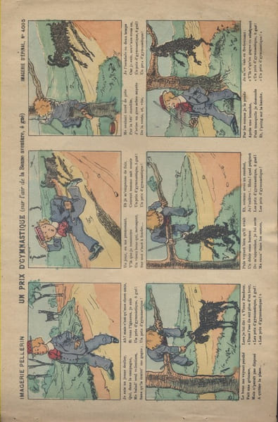 Un prix d'gymnastique. (Sur l'air de la Bonne aventure, &ocirc; gu&eacute;). Image d'Epinal en couleurs. (N&deg; 4005).. IMAGE D'EPINAL 