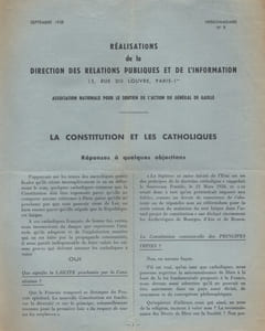 La constitution et les catholiques. Réponses à quelques objections.