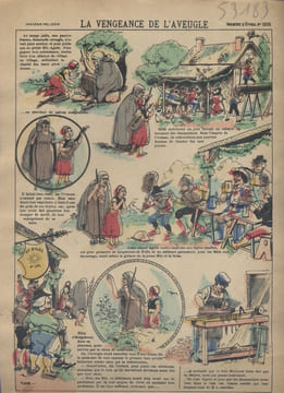 La vengeance de l'aveugle. Image d'Epinal en couleurs.. IMAGERIE D'EPINAL 