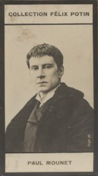Photographie de la collection F&eacute;lix Potin (4 x 7,5 cm) repr&eacute;sentant : Paul Mounet, artiste dramatique.. MOUNET Paul Photo Boyer.