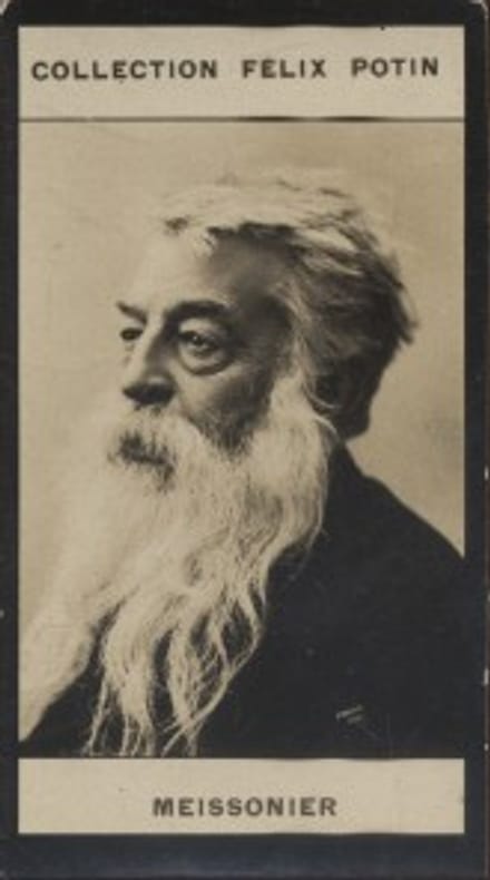 Photographie de la collection Félix Potin (4 x 7,5 cm) représentant : Ernest Meissonnier, peintre.. MEISSONNIER (Ernest) Photo Nadar.