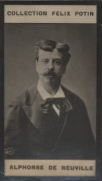 Photographie de la collection F&eacute;lix Potin (4 x 7,5 cm) repr&eacute;sentant : Alphonse de Neuville, peintre.. NEUVILLE Alphonse de Photo Nadar.