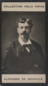 Photographie de la collection F&eacute;lix Potin (4 x 7,5 cm) repr&eacute;sentant : Alphonse de Neuville, peintre.. NEUVILLE Alphonse de Photo Nadar.