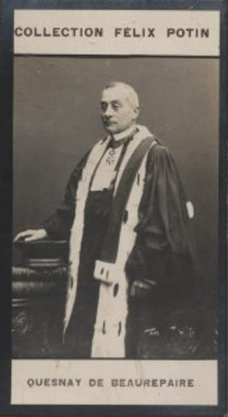 Photographie de la collection F&eacute;lix Potin (4 x 7,5 cm) repr&eacute;sentant : Jules Quesnay de Beaurepaire, procureur g&eacute;n&eacute;ral.. QUESNAY DE BEAUREPAIRE Jules 