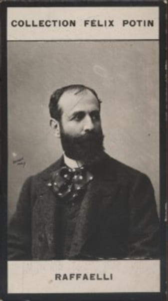 Photographie de la collection F&eacute;lix Potin (4 x 7,5 cm) repr&eacute;sentant : Jean-Fran&ccedil;ois Raffa&euml;lli, peintre.. RAFFAELLI (Jean-Fran&ccedil;ois) - (Photo de la 3e ...
