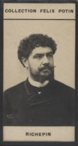 Photographie de la collection F&eacute;lix Potin (4 x 7,5 cm) repr&eacute;sentant : Jean Richepin, homme de lettres.. RICHEPIN Jean Photo Boyer.