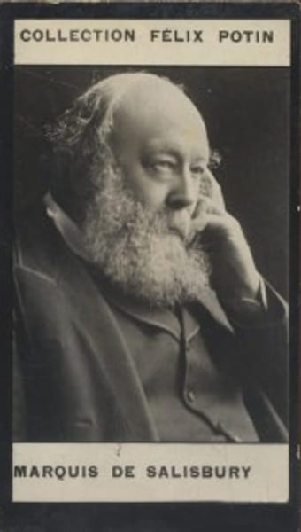 Photographie de la collection F&eacute;lix Potin (4 x 7,5 cm) repr&eacute;sentant : Marquis Robert de Salisbury, homme politique.. SALISBURY (Marquis de) 