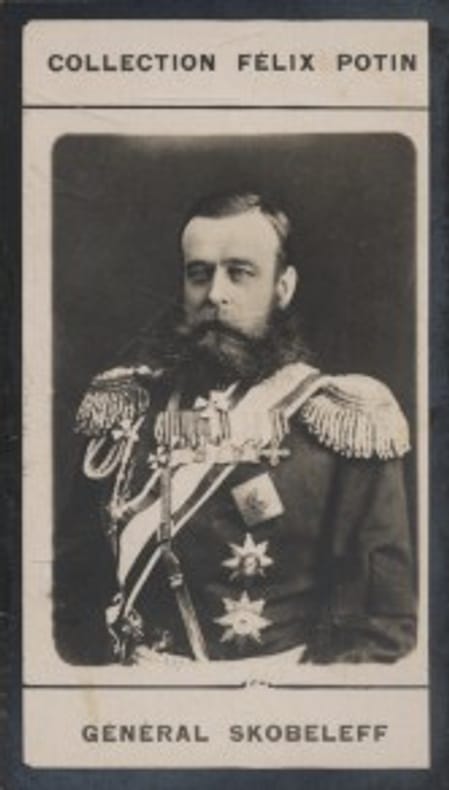 Photographie de la collection Félix Potin (4 x 7,5 cm) représentant : Général Michael Skobeleff.. SKOBELEFF (Général) 