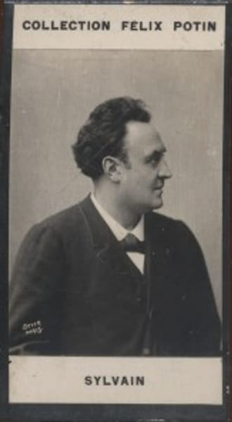 Photographie de la collection F&eacute;lix Potin (4 x 7,5 cm) repr&eacute;sentant : Sylvain, artiste dramatique.. SYLVAIN (Artiste dramatique) Photo Boyer.