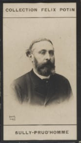 Photographie de la collection F&eacute;lix Potin (4 x 7,5 cm) repr&eacute;sentant : Armand Sully-Prud'homme, homme de lettres.. SULLY-PRUD'HOMME Armand Photo Boyer.