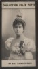 Photographie de la collection Félix Potin (4 x 7,5 cm) représentant : Sybil Sanderson-Terry, chanteuse d'opéra.. SANDERSON (Sybil) Photo Reutlinger.