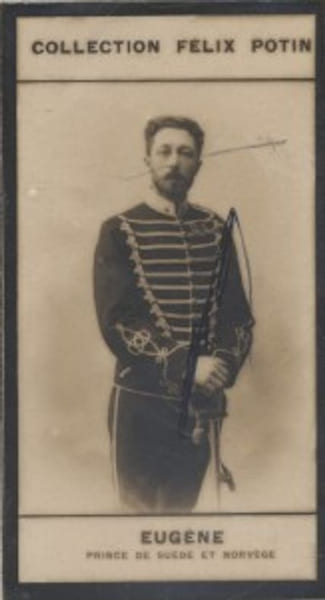 Photographie de la collection F&eacute;lix Potin (4 x 7,5 cm) repr&eacute;sentant : Prince Eug&egrave;ne de Su&egrave;de et Norv&egrave;ge.. EUGENE - Prince de Su&egrave;de et Norv&egrave;ge. 
