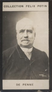 Photographie de la collection F&eacute;lix Potin (4 x 7,5 cm) repr&eacute;sentant : Olivier de Penne, peintre.. PENNE (Olivier de) Photo Nadar.