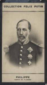 Photographie de la collection F&eacute;lix Potin (4 x 7,5 cm) repr&eacute;sentant : Philippe - Comte de Flandre.. PHILIPPE (Comte de Flandre) 