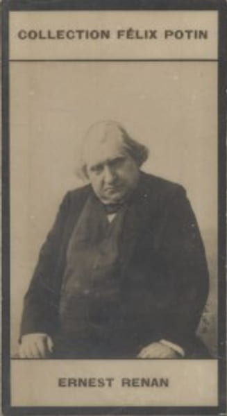 Photographie de la collection F&eacute;lix Potin (4 x 7,5 cm) repr&eacute;sentant : Ernest Renan, homme de lettres.. RENAN (Ernest) 