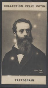 Photographie de la collection F&eacute;lix Potin (4 x 7,5 cm) repr&eacute;sentant : Emile Tattegrain, peintre.. TATTEGRAIN (Emile) Photo Pierre Petit.