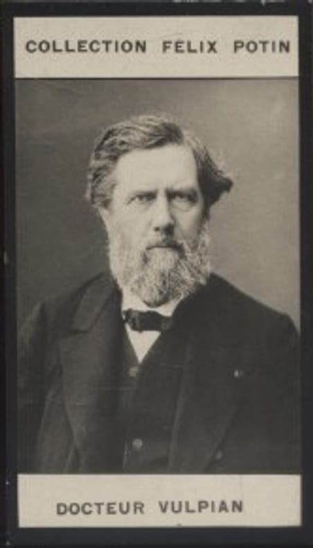 Photographie de la collection Félix Potin (4 x 7,5 cm) représentant : Alfred Vulpian, médecin. VULPIAN (Docteur) 