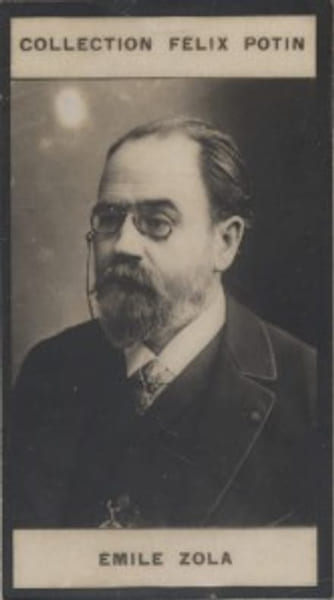 Photographie de la collection F&eacute;lix Potin (4 x 7,5 cm) repr&eacute;sentant : Emile Zola, homme de lettres.. ZOLA Emile 