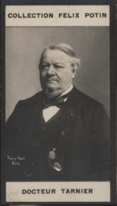 Photographie de la collection F&eacute;lix Potin (4 x 7,5 cm) repr&eacute;sentant : St&eacute;phane Tarnier, m&eacute;decin.. TARNIER St&eacute;phane Photo Petit.