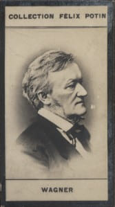 Photographie de la collection F&eacute;lix Potin (4 x 7,5 cm) repr&eacute;sentant : Richard Wagner, compositeur.. WAGNER (Richard) 