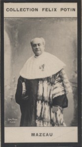Photographie de la collection Félix Potin (4 x 7,5 cm) représentant : Charles Mazeau, magistrat et homme politique.. MAZEAU (Charles) 