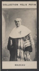 Photographie de la collection F&eacute;lix Potin (4 x 7,5 cm) repr&eacute;sentant : Charles Mazeau, magistrat et homme politique.. MAZEAU (Charles) 
