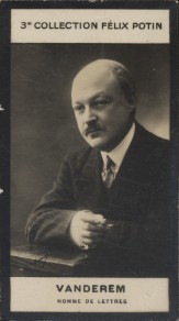 Photographie de la collection Félix Potin (4 x 7,5 cm) représentant : Vanderem, homme de lettres.. VANDEREM (Homme de lettres) - (Photo de la 3e ...