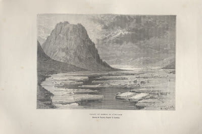 Vallée et rocher de l'Ak-Tach. Gravure extraite de la Géographie universelle d'Elisée Reclus.
