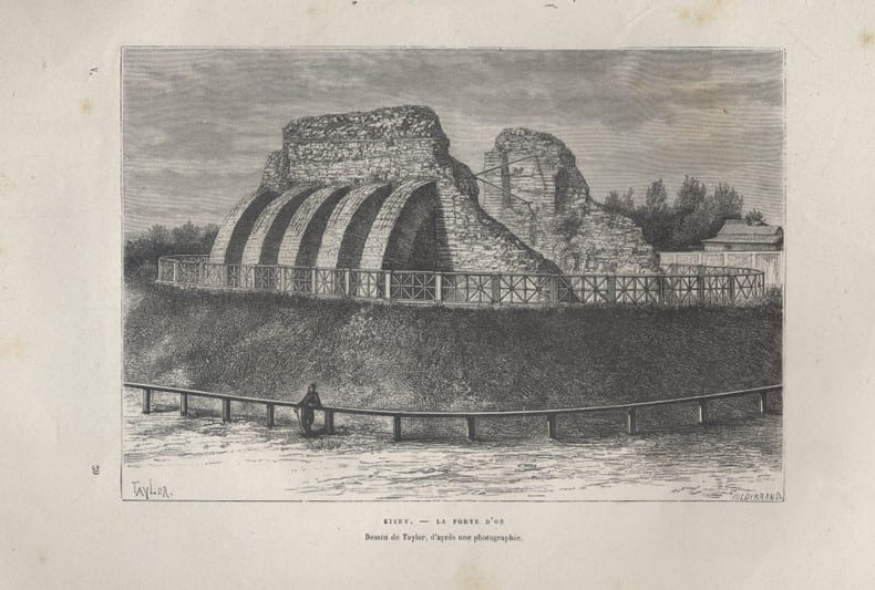 Kiyev. La porte d'or. Gravure extraite de la G&eacute;ographie universelle d'Elis&eacute;e Reclus.. KIYEV (KIEV) 