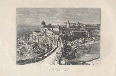 Forteresse ancienne de Kamenest. Gravure extraite de la Géographie universelle d'Elisée Reclus.