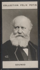 Photographie de la collection Félix Potin (4 x 7,5 cm) représentant : Charles Gounod, musicien.. GOUNOD (Charles) Photo Boyer.