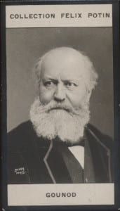 Photographie de la collection F&eacute;lix Potin (4 x 7,5 cm) repr&eacute;sentant : Charles Gounod, musicien.. GOUNOD (Charles) Photo Boyer.