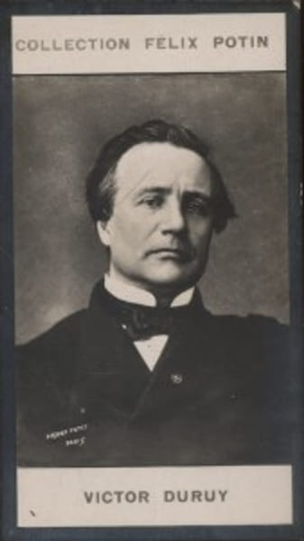 Photographie de la collection F&eacute;lix Potin (4 x 7,5 cm) repr&eacute;sentant : Victor Duruy, homme de lettres et Ministre de l'Instruction publique.. DURUY ...