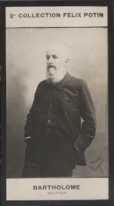 Photographie de la collection Félix Potin (4 x 7,5 cm) représentant : Paul-Albert Bartholomé, sculpteur.