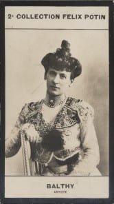 Photographie de la collection F&eacute;lix Potin (4 x 7,5 cm) repr&eacute;sentant : Louise Balthy, com&eacute;dienne.. BALTHY (Louise) - (Photo de la 2e collection F&eacute;lix ...