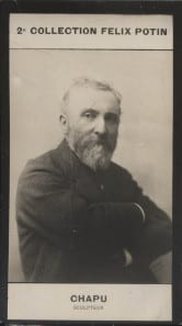 Photographie de la collection F&eacute;lix Potin (4 x 7,5 cm) repr&eacute;sentant : Henri Chapu, sculpteur.. CHAPU (Henri) - (Photo de la 2e collection F&eacute;lix Potin) ...