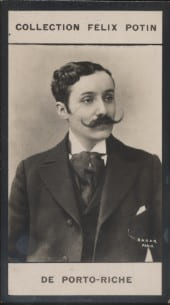 Photographie de la collection F&eacute;lix Potin (4 x 7,5 cm) repr&eacute;sentant : Georges de Porto-Riche, homme de lettres.. PORTO-RICHE (Georges de) Photo Nadar.