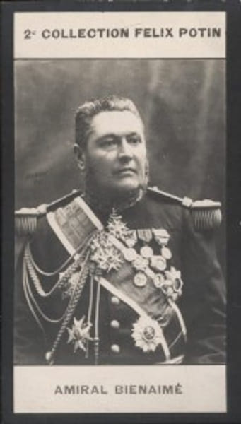 Photographie de la collection F&eacute;lix Potin (4 x 7,5 cm) repr&eacute;sentant : Amiral Bienaim&eacute;.. BIENAIME (Am&eacute;d&eacute;e) - (Photo de la 2e collection F&eacute;lix Potin) 