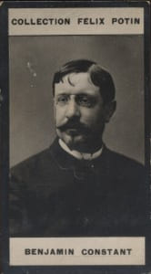 Photographie de la collection Félix Potin (4 x 7,5 cm) représentant : Jean Benjamin-Constant, peintre.