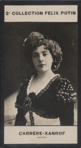 Photographie de la collection F&eacute;lix Potin (4 x 7,5 cm) repr&eacute;sentant : Marguerite Carr&egrave;re-Xanrof.. CARRERE-XANROF (Marguerite) - (Photo de la 2e ...