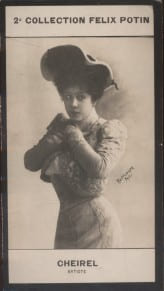 Photographie de la collection F&eacute;lix Potin (4 x 7,5 cm) repr&eacute;sentant : Mlle Jeanne Cheirel, artiste.. CHEIREL (Jeanne) - (Photo de la 2e collection ...