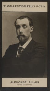 Photographie de la collection F&eacute;lix Potin (4 x 7,5 cm) repr&eacute;sentant : Alphonse Allais, homme de lettres.. ALLAIS (Alphonse) - (Photo de la 2e ...