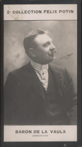 Photographie de la collection Félix Potin (4 x 7,5 cm) représentant : Comte Henry de La Vaulx, aérostier.