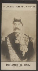 Photographie de la collection F&eacute;lix Potin (4 x 7,5 cm) repr&eacute;sentant : Mohamed-El-Hadj - Bey de Tunis.. MOHAMED-EL-HADJ (Bey de Tunis) - (Photo de la ...