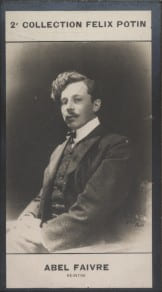 Photographie de la collection F&eacute;lix Potin (4 x 7,5 cm) repr&eacute;sentant : Abel Faivre, peintre et illustrateur.. FAIVRE (Abel) - (Photo de la 2e ...