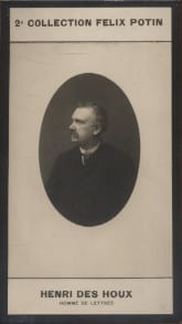Photographie de la collection F&eacute;lix Potin (4 x 7,5 cm) repr&eacute;sentant : Henri Des Houx, homme de lettres.. DES HOUX (Henri) - (Photo de la 2e collection ...